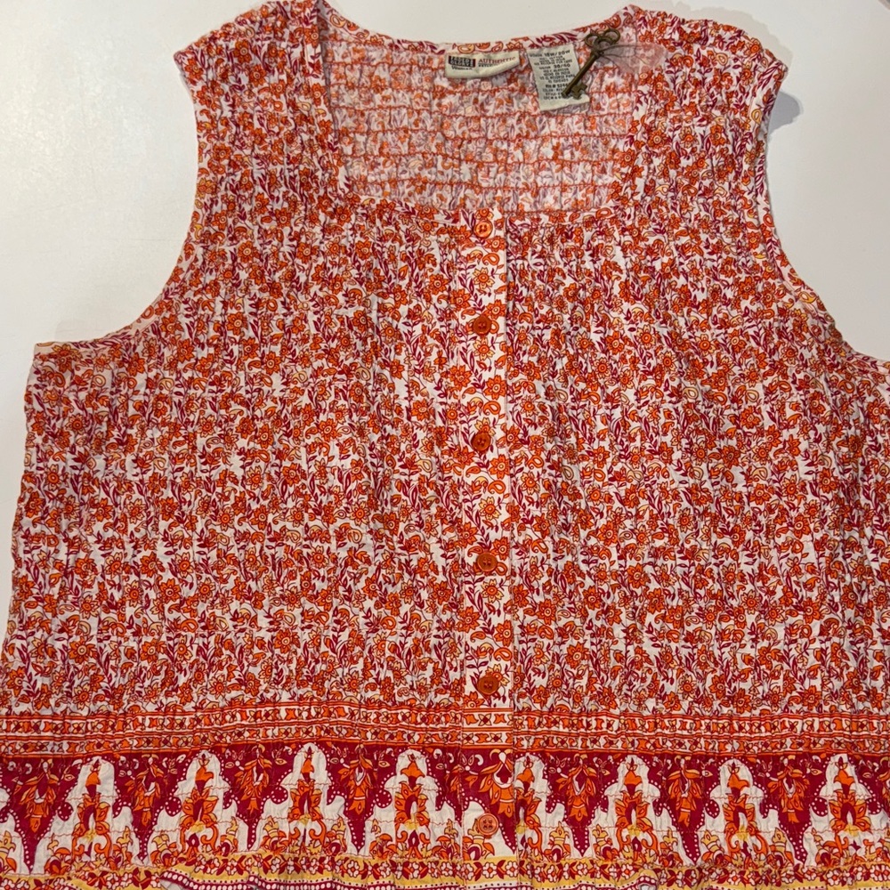 Faded Glory cotton Multi Colored floral crop top Faded Glory Summer Tank Top 18